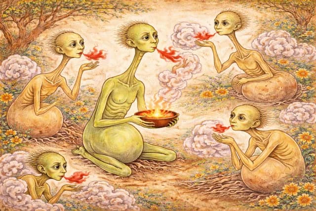 hungry ghosts AI representation. An AI rendition of the hungry ghosts as a result of trauma Becca Williams